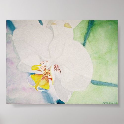 yellow speckeled orchid print