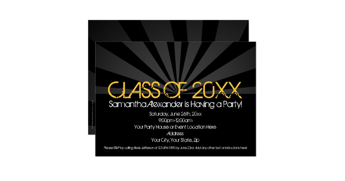 Yellow Spotlight Graduation Party Invitations Zazzle