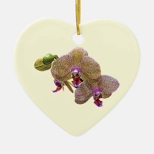 Yellow Spotted Orchid Christmas Ornament