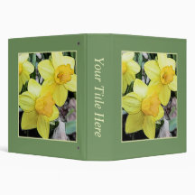 Yellow Spring Daffodils 3 Ring Binder