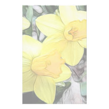 Yellow Spring Daffodils Stationery Paper