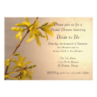 Yellow Spring Forsythia Bridal Shower Invitation