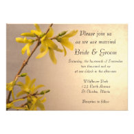 Yellow Spring Forsythia  Wedding Invitation