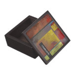 Yellow Squares No. 2 Abstract Art Trinket Box premium gift boxes
