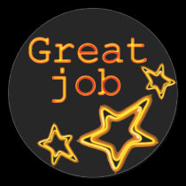 yellow star good job stickers