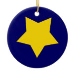 Yellow Star Christmas Ornament