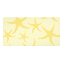 Yellow Starfish Pattern. Customized Photo Card