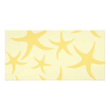 Yellow Starfish Pattern. Customized Photo Card