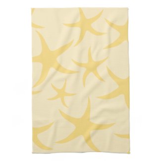 Yellow Starfish Pattern. Towels