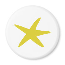 yellow starfish star refrigerator magnet