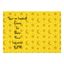 Yellow stars and moons pattern custom announcement