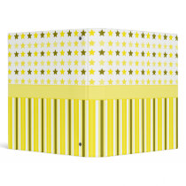Yellow Stars And Stripes 1" Binder