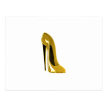 Yellow Stiletto Shoe Post Cards