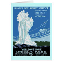 Yellow Stone Park - Old Faithful Geyser Greeting Card