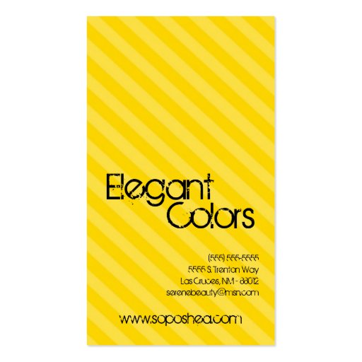 Yellow Stripe Make Up Artist Palette Business Card (back side)