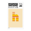 Yellow Striped Monogram - Letter H postage by fantasian_angel Yellow Striped Monogram - Letter H postage