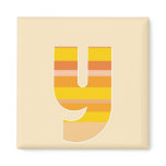 Yellow Striped Monogram - Letter Y Refrigerator Magnet