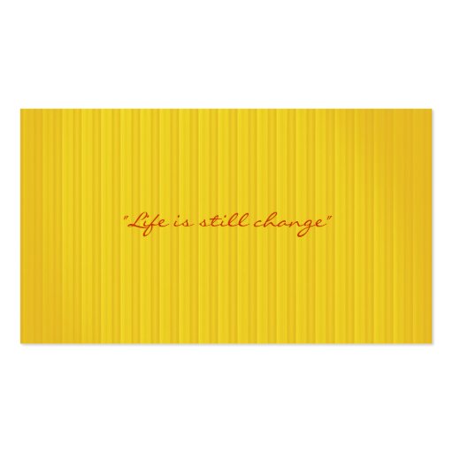 Yellow Stripes Professional Business Card (back side)