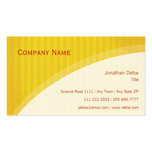 Yellow Stripes Professional Business Card (front side)