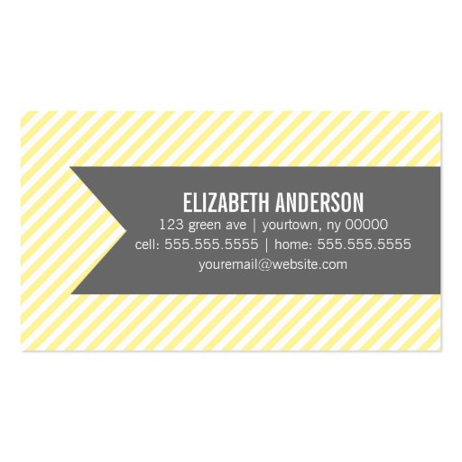 Yellow Stripes Social Calling Cards Business Card Templates