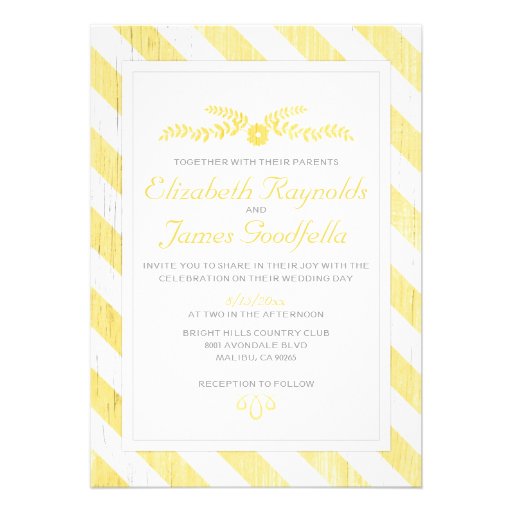 Yellow Stripes Wedding Invitations
