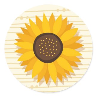 Yellow stylized sunflower illustration stickers sticker