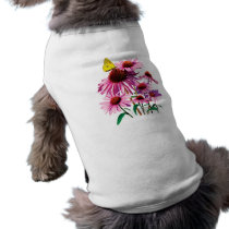 Yellow Sulphur Butterfly on Coneflower pet clothing
