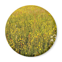 Yellow summer meadow refrigerator magnet