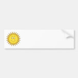 Yellow Summer Sun with a Happy Face. Bumper Stickers