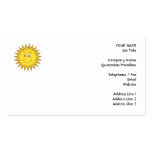 Yellow Summer Sun with a Happy Face. Business Card Template