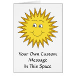 Yellow Summer Sun with a Happy Face. Card