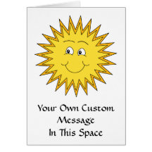 Yellow Summer Sun with a Happy Face. Card