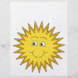 Yellow Summer Sun with a Happy Face. Full Color Flyer
