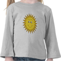 Yellow Summer Sun with a Happy Face. Tee Shirt