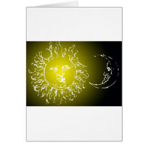 Yellow Sun and Moon Greeting Card