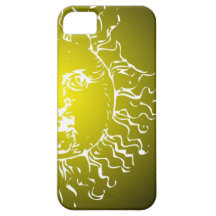 Yellow Sun and Moon iPhone 5 Covers