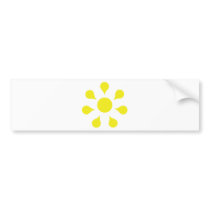 yellow sun icon bumper stickers