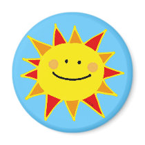Yellow sun refrigerator magnets