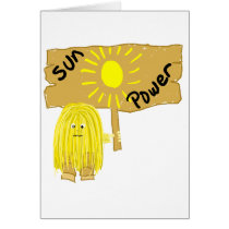 Yellow Sun Power Greeting Cards