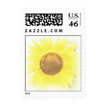 Yellow Sunflower Abstract Postage