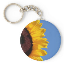 Yellow Sunflower and Blue Sky Keychain