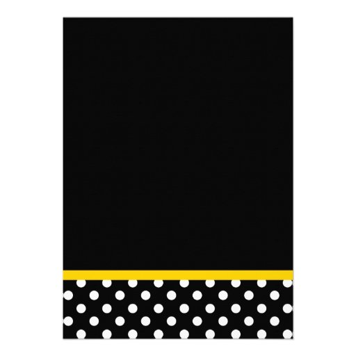 Yellow Sunflower Black and White Polka Dot Wedding Invite