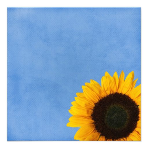Yellow Sunflower Blue Sky Wedding Personalized Invitation