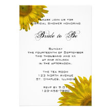 Yellow Sunflower Bridal Shower Invitation