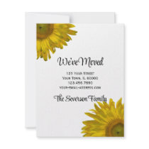 Yellow Sunflower Change of Address Announcements