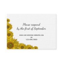 Yellow Sunflower Edge Wedding Response Card Business Card