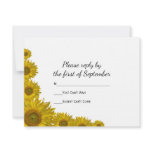Yellow Sunflower Edge Wedding Response Card Announcement