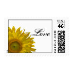 Yellow Sunflower Love Wedding stamp