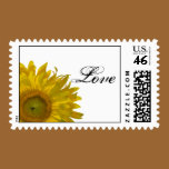 Yellow Sunflower Love Wedding Postage Stamp stamps