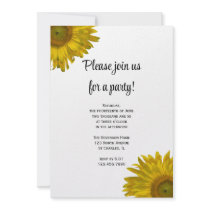 Yellow Sunflower Party Invitation